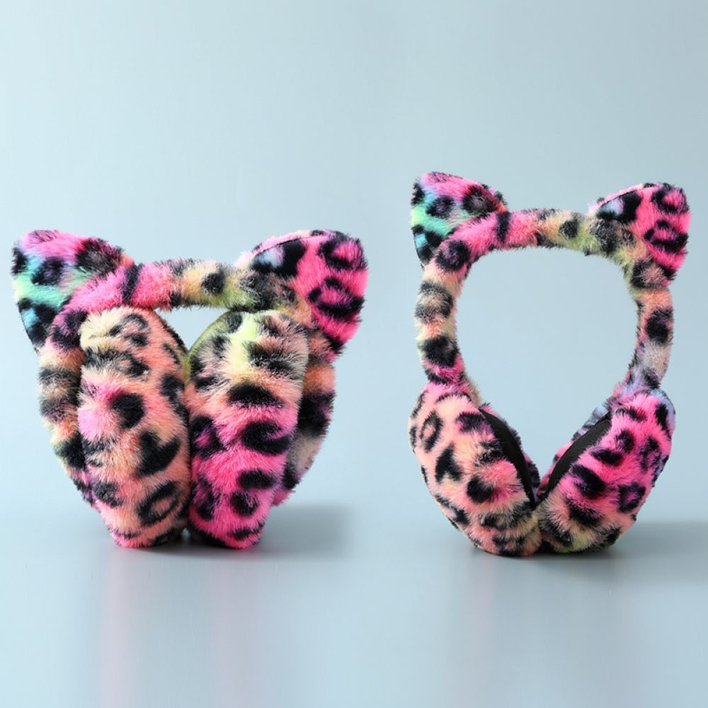 Earmuffs Foldable - Leopard Print Winter Ear Muffs Plush