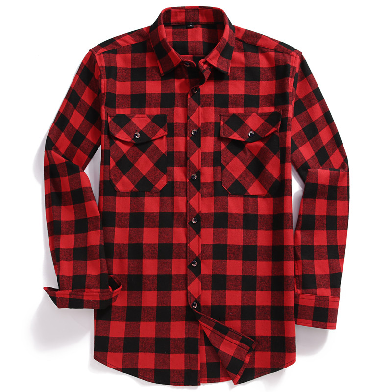 Fall Men's Long-Sleeved Casual - огляд і ціна Flannel Shirt Lined