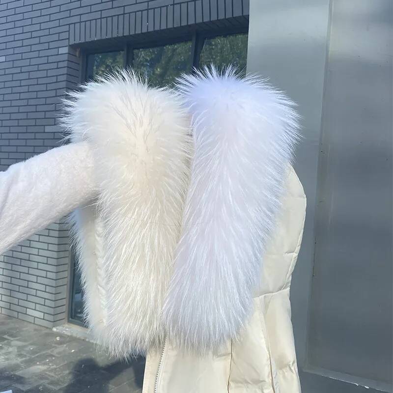 Raccoon Fur Collars For Jacket - огляд і ціна Shawl Wrap Winter