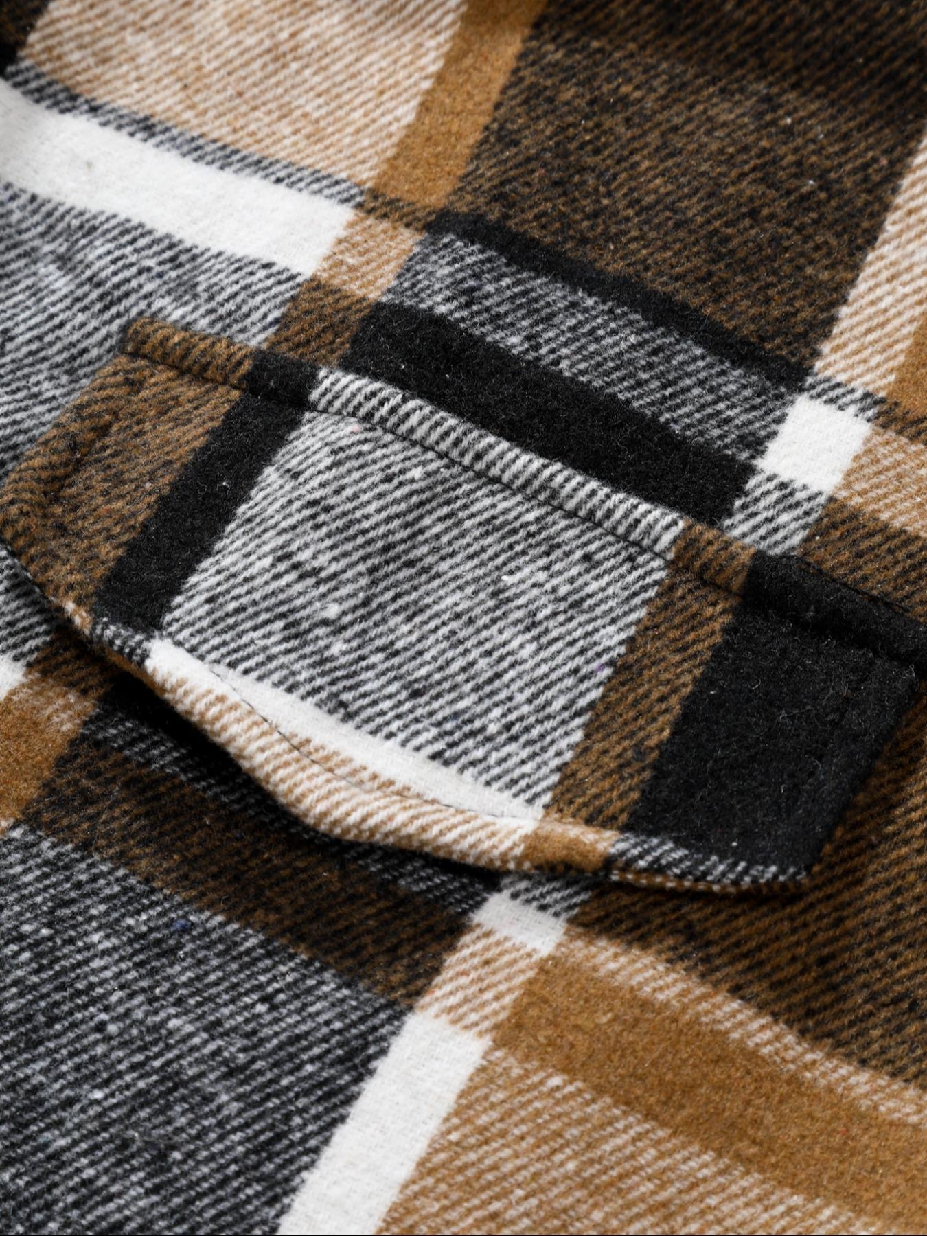 Retro Plaid Shirt Men Casual E - огляд і ціна Flannel Shirt Lined