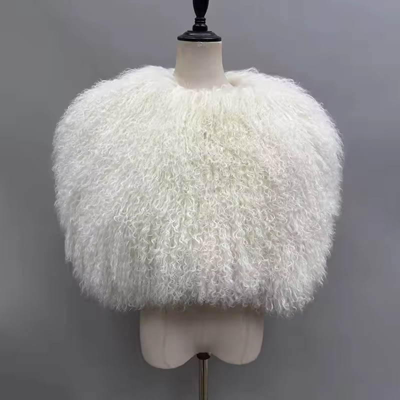 Genuine Real Mongolian Fur Wom - огляд і ціна Shawl Wrap Winter