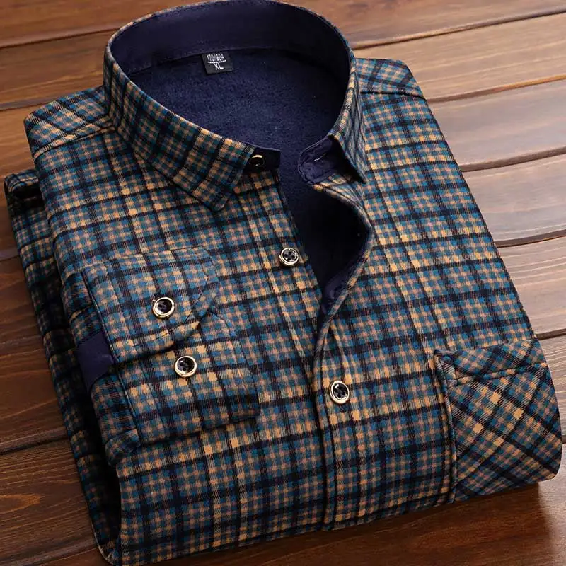 Men Fleece Shirt 2026 Autumn W - огляд і ціна Flannel Shirt Lined