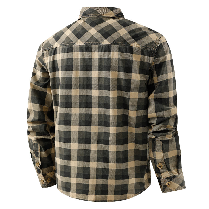 Men's Retro Workwear Checkered - огляд і ціна Flannel Shirt Lined
