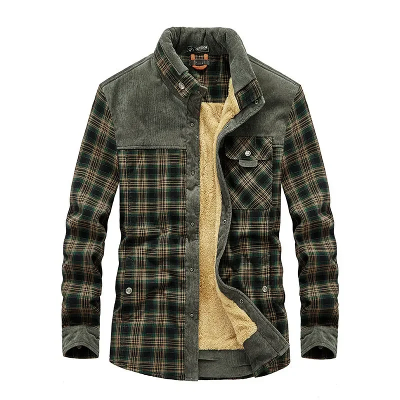 Men Plaid Shirts Winter Jacket - огляд і ціна Flannel Shirt Lined