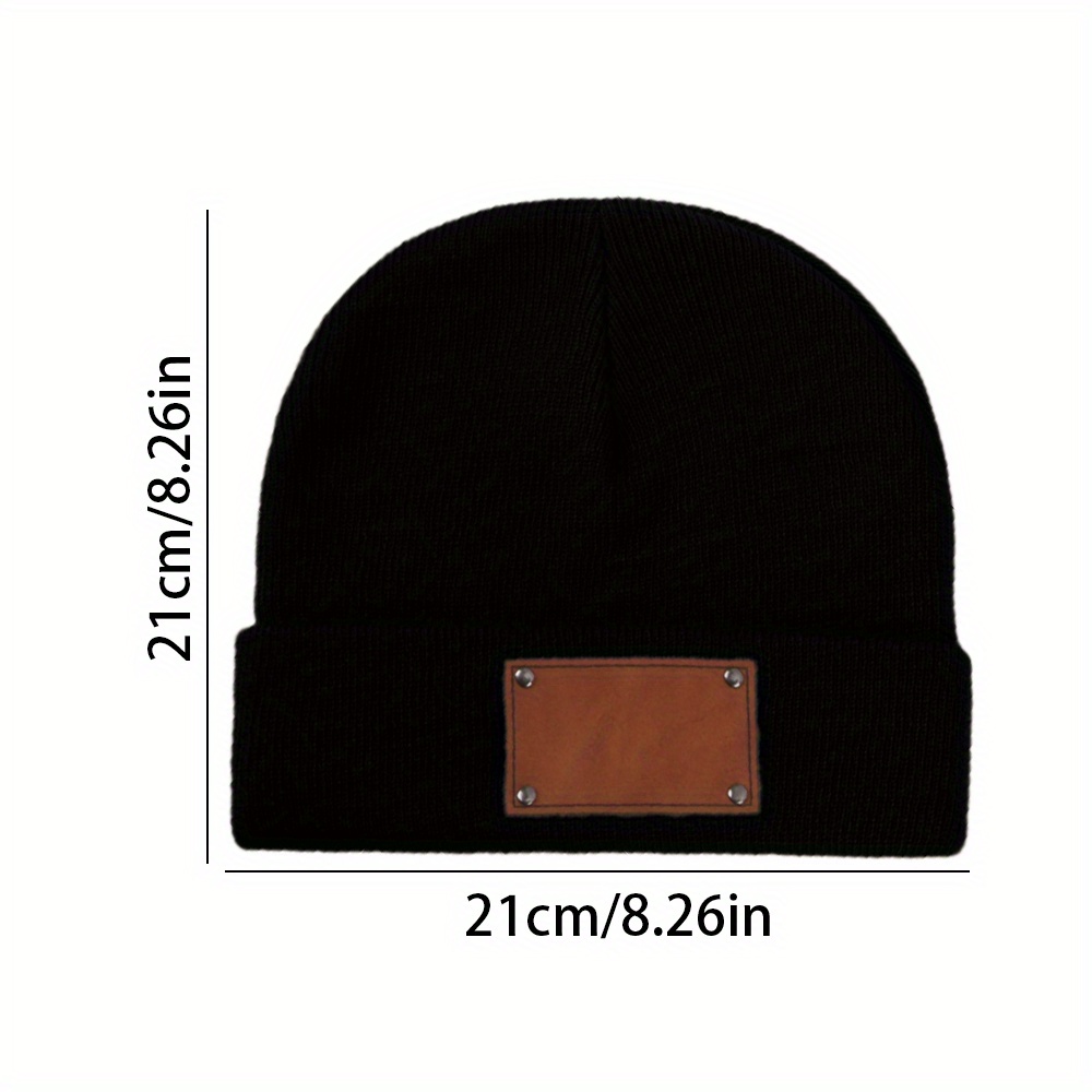 Custom Name Leather Label Knit - огляд і ціна Knit Beanie Hat Warm