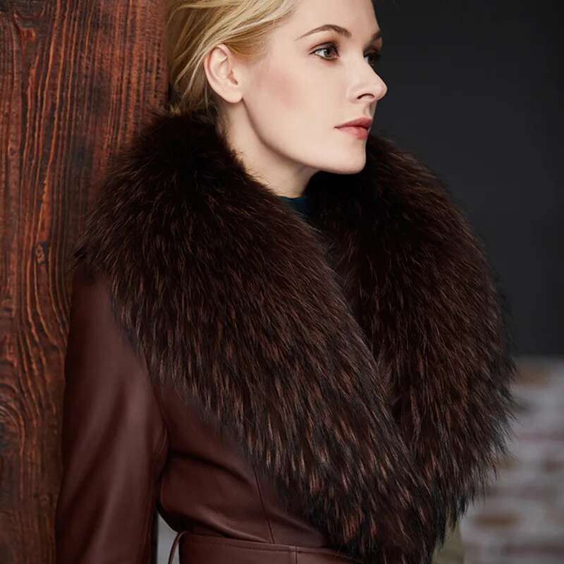 Raccoon Fur Collar Female Wint - огляд і ціна Shawl Wrap Winter
